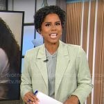 Adriana Diaz’s sage green suit on CBS Mornings