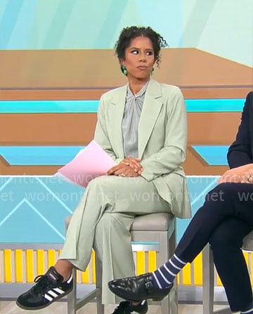 Adriana Diaz's sage green suit on CBS Mornings