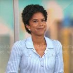 Adriana Diaz’s light blue rib knit midi dress on CBS Mornings