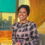 Adriana Diaz’s printed long sleeve dress on CBS Mornings