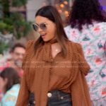 Adriana’s brown polka dot blouse on The Real Housewives of Miami