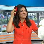 Adrianna’s red mini shirtdress on Today