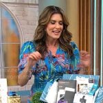 Adriane Kiss’ blue tropical print dress on CBS Mornings