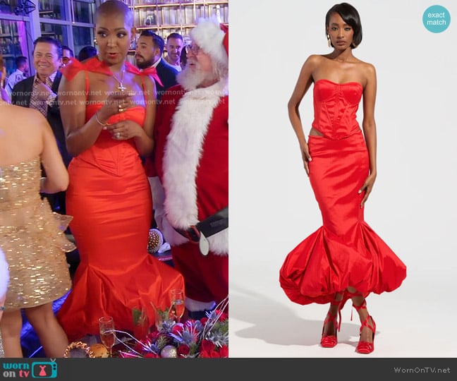Akira Brightest Light Corset and Midi Skirt worn by Guerdy Abraira (Guerdy Abraira) on The Real Housewives of Miami