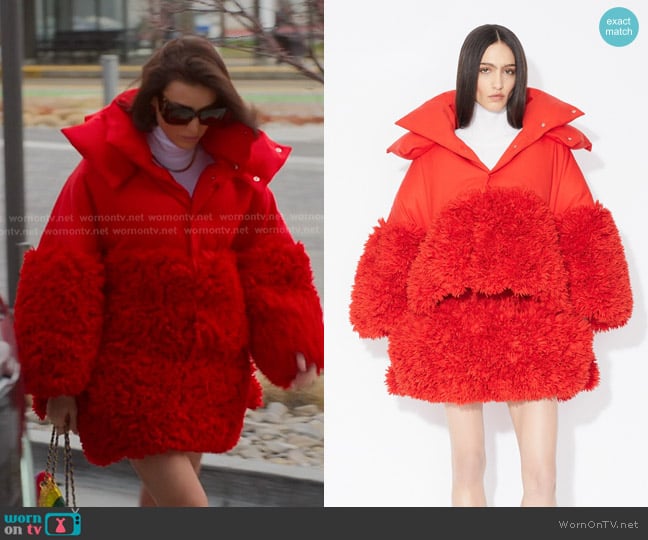Alaia Frill Puffer Jacket and Skirt worn by Bronwyn Newport on The Real Housewives of Salt Lake City