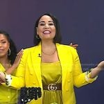 Alejandra’s yellow blazer and leather belt on Today