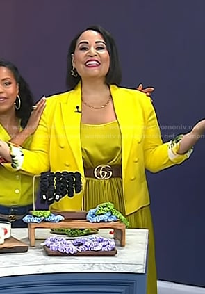 Alejandra’s yellow blazer and leather belt on Today
