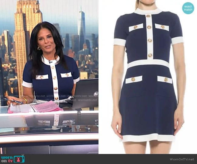 Alexia Admor Beatrix Dress in Navy worn by Darlene Rodriguez on Today
