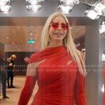 Alexi’a red asymmetric dress on The Real Housewives of Miami
