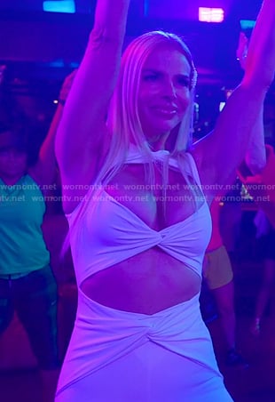 Alexia's white cutout catsuit on The Real Housewives of Miami
