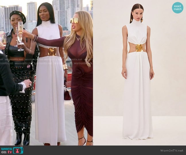 Alexis Prague Dress in Ivory worn by Kiki Barth (Kiki Barth) on The Real Housewives of Miami