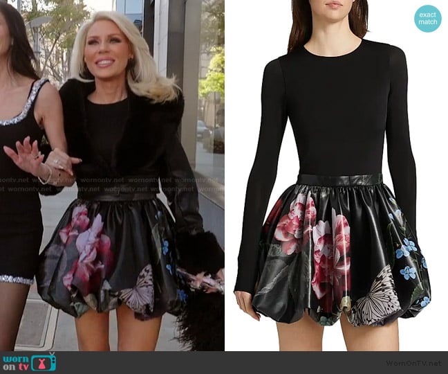 Alice + Olivia Chara Floral Bubble Minidress worn by Gretchen Rossi on The Real Housewives of Orange County