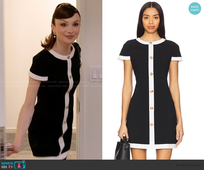 Alice + Olivia Coley Stretch Button-Front Minidress worn by Dylan Mulvaney on The Real Housewives of Orange County