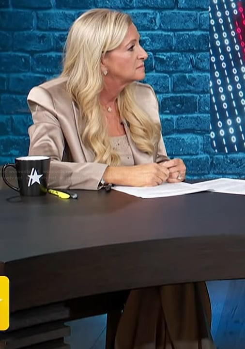 Alison Triessl’s satin blazer on Access Hollywood