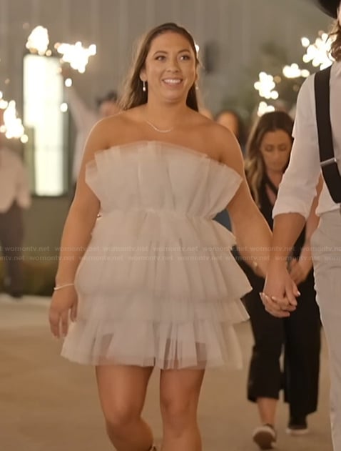 Alli’s white tulle mini dress on The McBee Dynasty Real American Cowboys