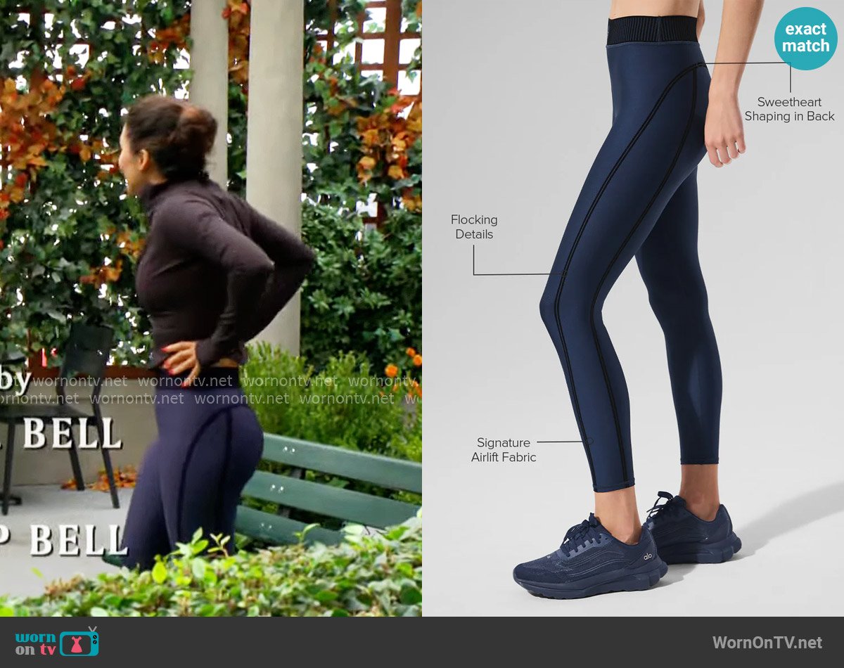 Alo Yoga Airlift High-Waist 7/8 Line Up Legging worn by Audra Charles (Zuleyka Silver) on The Young and the Restless