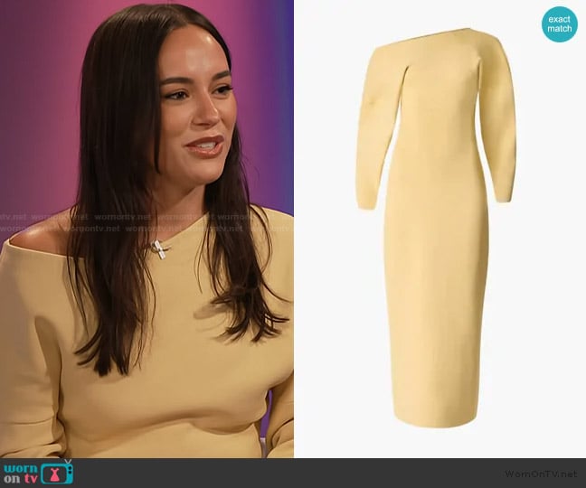 Altuzarra Etta Dress in Chamomile worn by Emily Curl on E! News