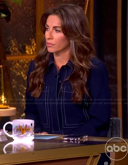 Alyssa’s contrast stitch denim dress on The View