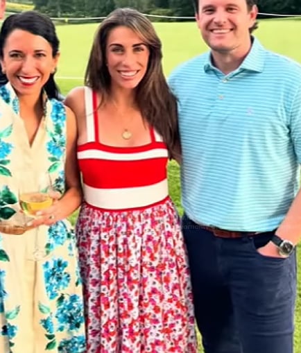 Alyssa’s red floral print dress on The View