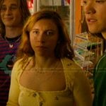 Amanda’s yellow floral embroidered crop top on The Runarounds
