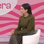 America Ferrera’s green pleated leather skirt dress on Today