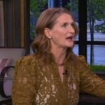 Amy Nofziger’s green lace jacket on Live with Kelly and Mark