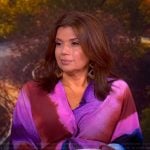 Ana’s tie dye twist front dress on The View