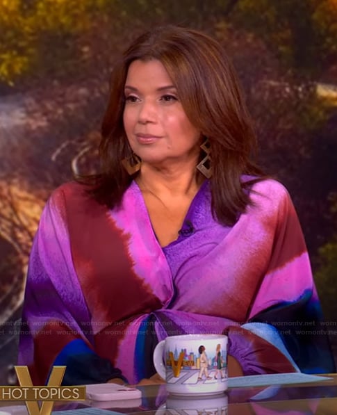 Ana’s tie dye twist front dress on The View