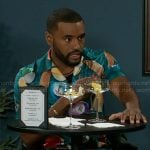 Andre’s billiard ball print shirt on Beyond the Gates