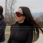 Angie’s black zip jacket on The Real Housewives of Salt Lake City