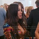 Angie’s sequinned v-neck mini dress on The Real Housewives of Salt Lake City