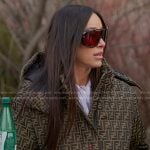 Angie’s brown logo puffer jacket on The Real Housewives of Salt Lake City