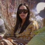 Angie’s yellow eye print pajamas on The Real Housewives of Salt Lake City