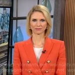 Anna Schechter’s orange blazer on CBS Mornings