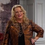 Anna’s brown jacquard jacket on Days of our Lives