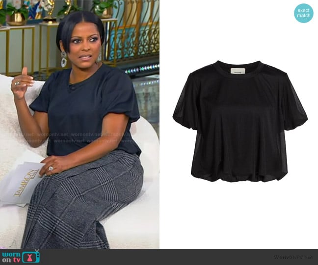 anOnlyChild Just A Pinch Victoria Blouson Blouse worn by Tamron Hall on Tamron Hall Show