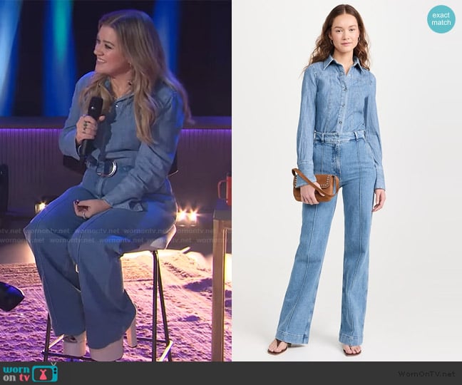 Another Tomorrow Chambray Slim Shirt worn by Kelly Clarkson on The Kelly Clarkson Show