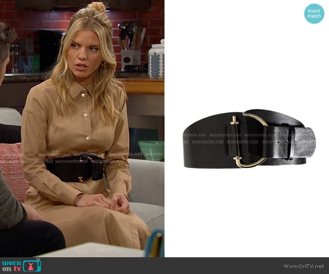 Anthropologie Wide Hip Hook Belt worn by Catherina Greene (AnnaLynne McCord) on Days of our Lives