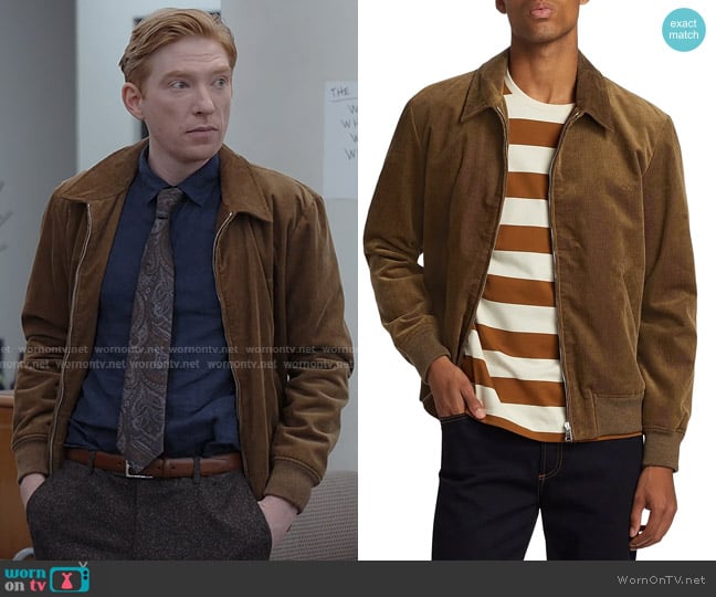 APC Gilles Corduroy Boxy-Fit Jacket in Camel worn by Ned Sampson (Domhnall Gleeson) on The Paper