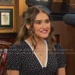 Ari’s black print v-neck dress on Days of our Lives