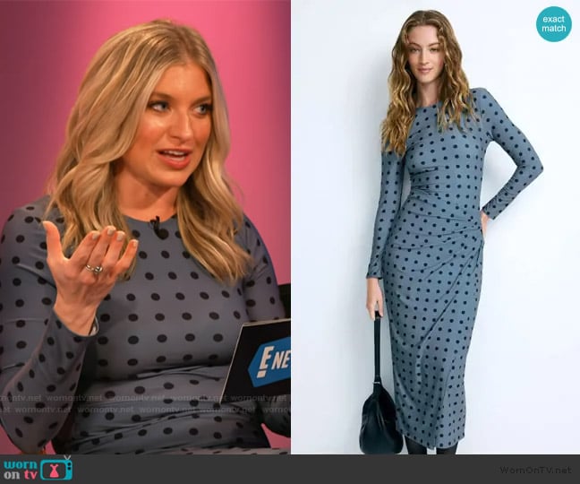 Arias New York Polka Dot Draped Pencil Dress worn by Ashley Bellman on E! News