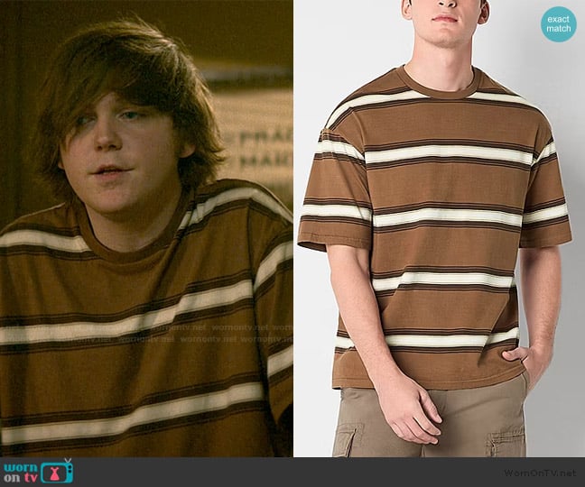 Arizona Short Sleeve Striped Boxy T-Shirt worn by Wyatt Wysong (Jesse Golliher) on The Runarounds