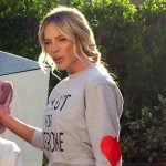 Jennifer’s heart print sweatshirt on The Real Housewives of Orange County