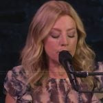Sarah McLachlan’s printed ruffle top on Live with Kelly and Mark