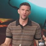 Mikey Day’s fairisle polo on Access Hollywood