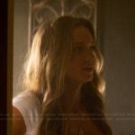 Sophia’s white square neck top on The Runarounds