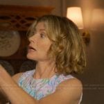 Nora’s blue floral print dress on The Runarounds