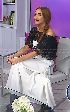 Ashlee Simpson Ross’s white dress with black lace details on Today