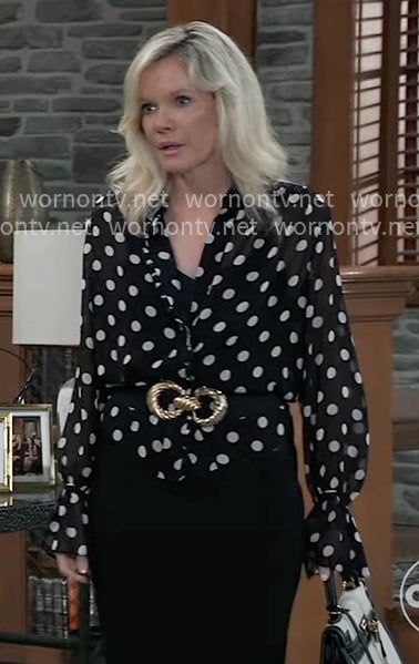 Ava's polka dot blouse on General Hospital