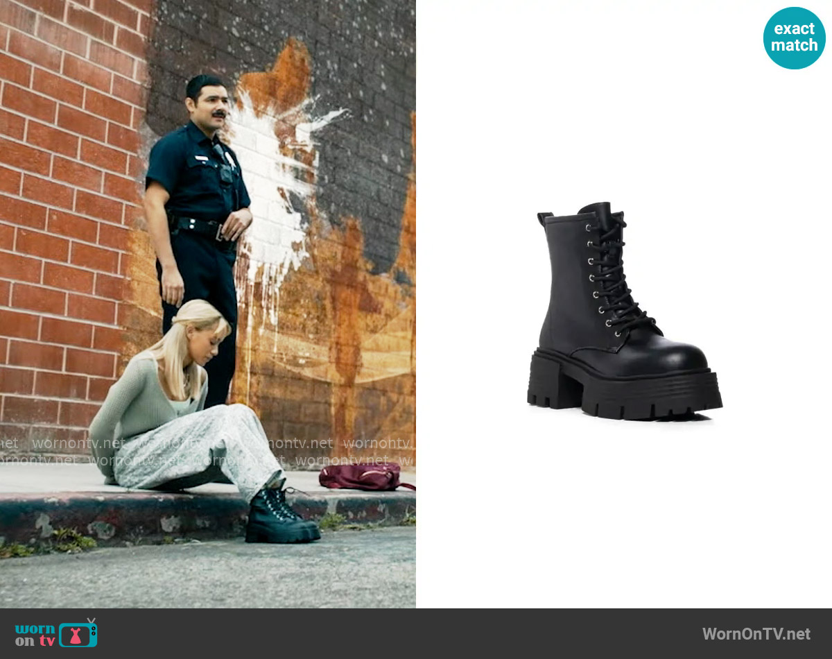 Azalea Wang Baby Cakes Black Combat Bootie worn by Ava (Amirah J) on High Potential